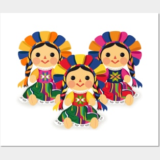 Mexican María Dolls. Mexican Otomi Dolls. Traditional Mexican Rag Dolls Posters and Art